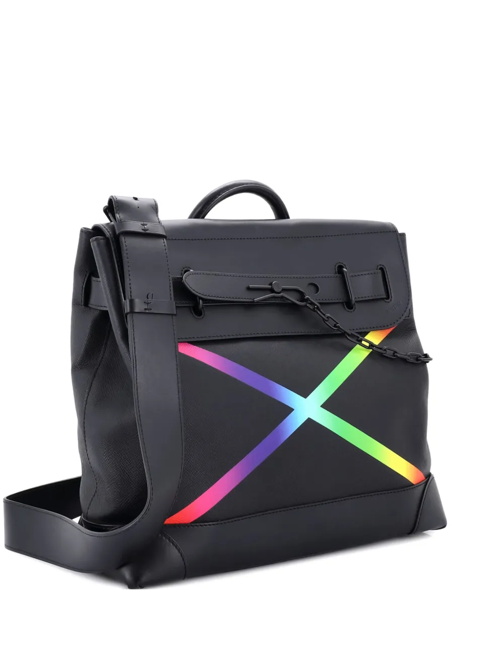 Pre-owned Louis Vuitton Steamer Bag Rainbow Taiga Leather Pm Satchel