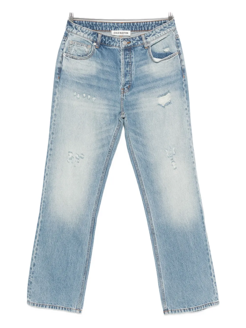Cole Buxton Distressed Denim Jeans In Blue