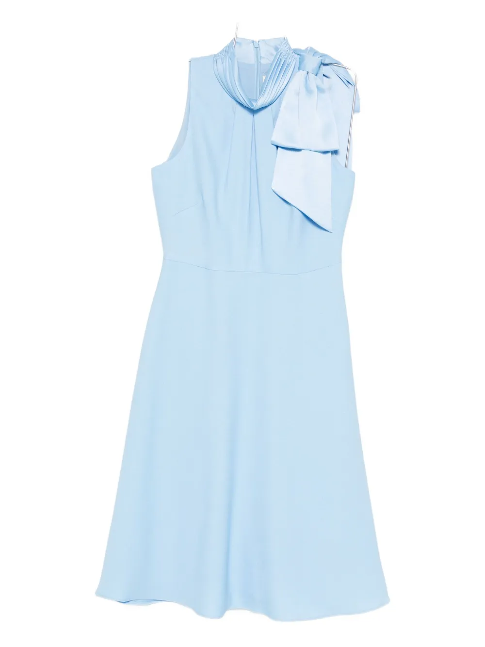 Eliza J Bow High-neck Midi Dress In Blue