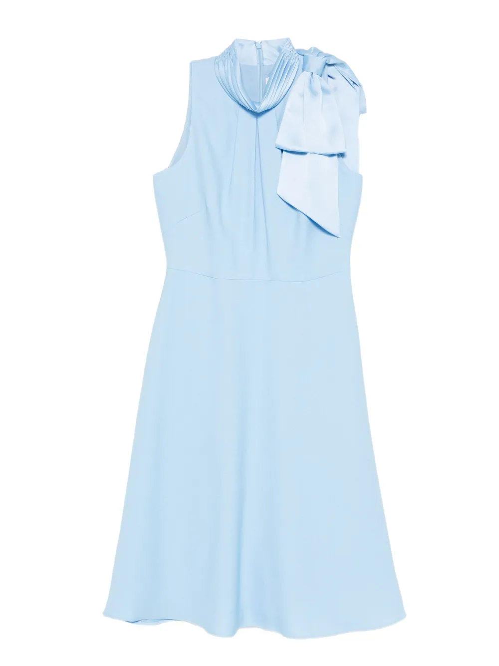 ELIZA J Midi-jurk met hoge hals en strik Blauw