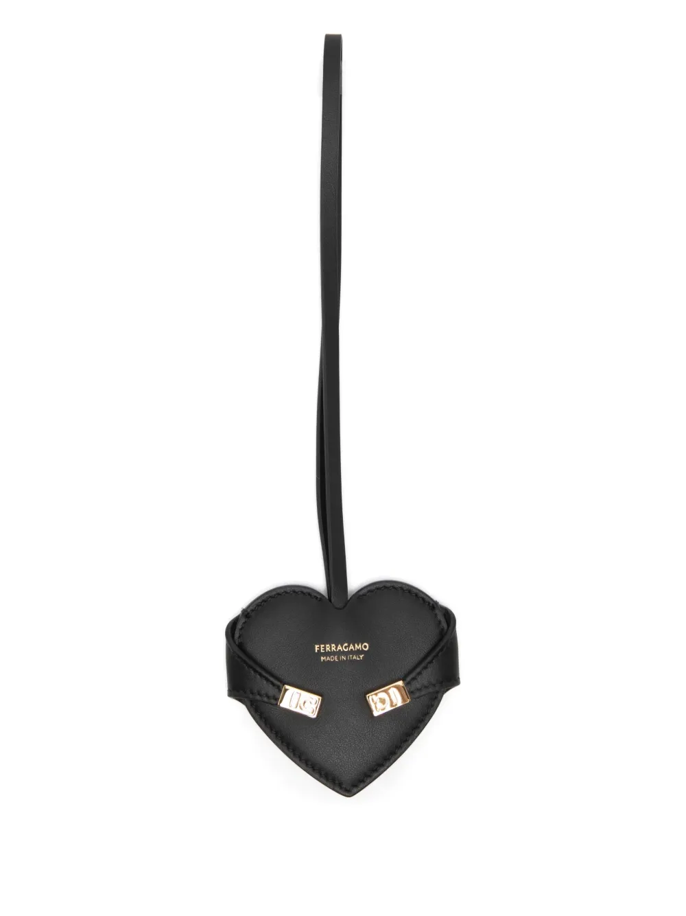 Ferragamo Heart Bag Charm In Black