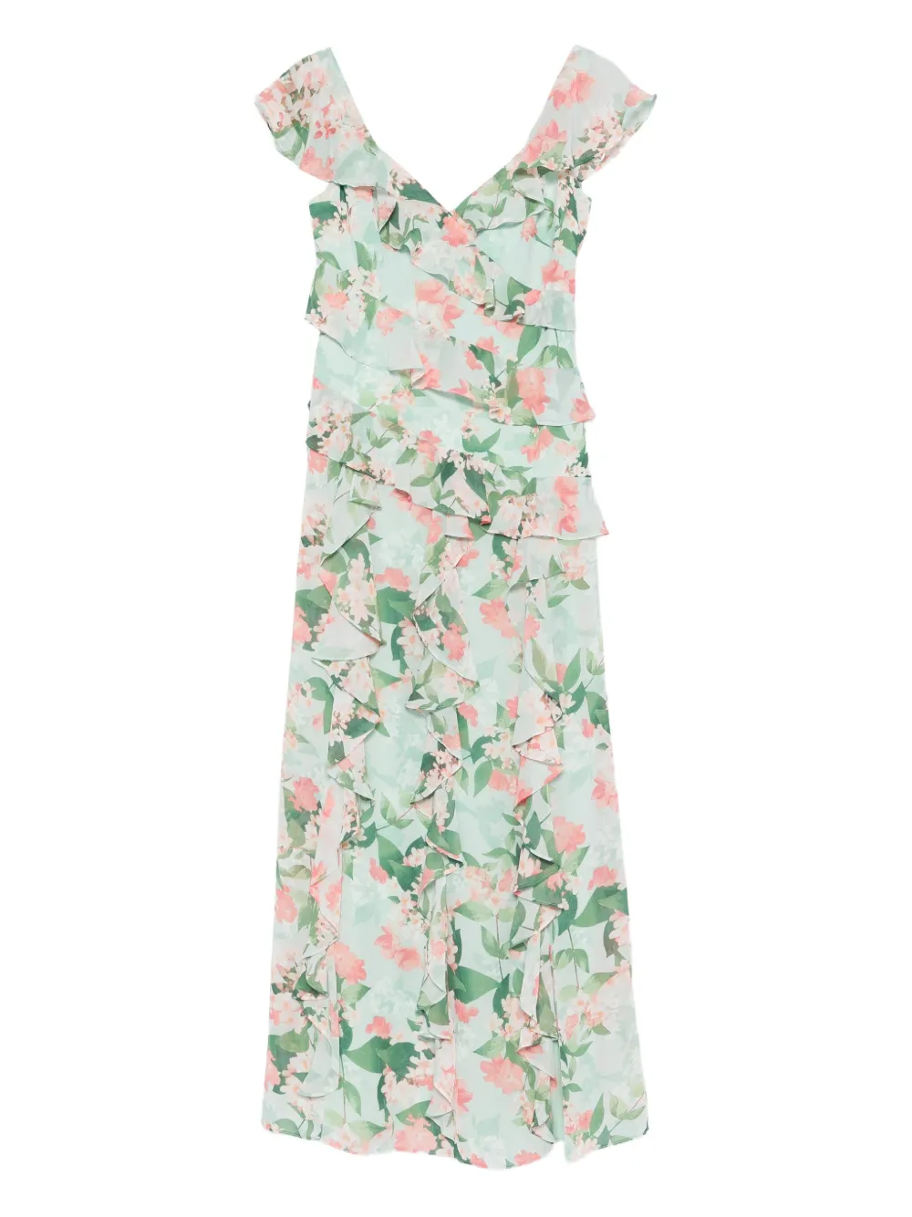 ELIZA J ruffled floral maxidress - Verde