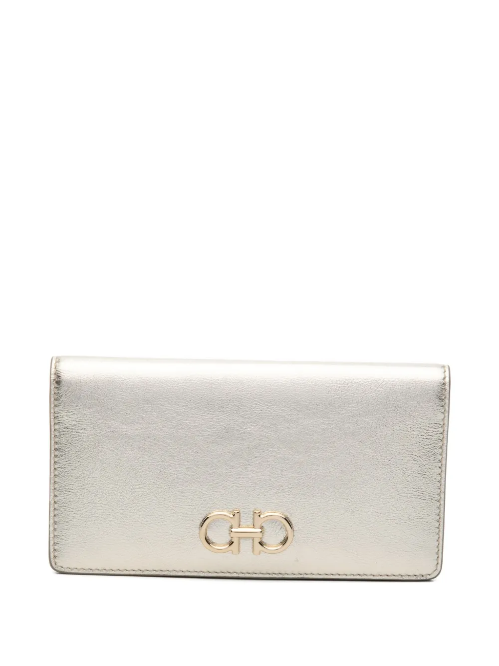 Ferragamo Gancini Zip-fastwning Wallet In White