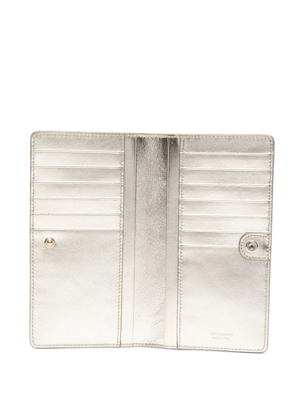 Ferragamo Gancini Zip-fastwning Wallet In White