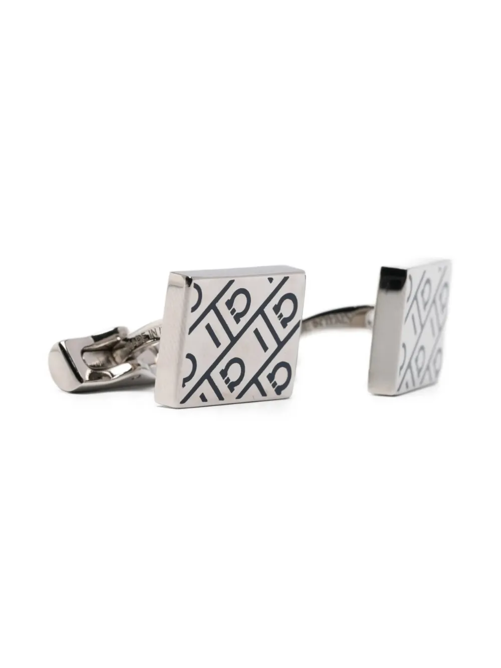  Ferragamo Patterned Square Cufflinks - Silver 
