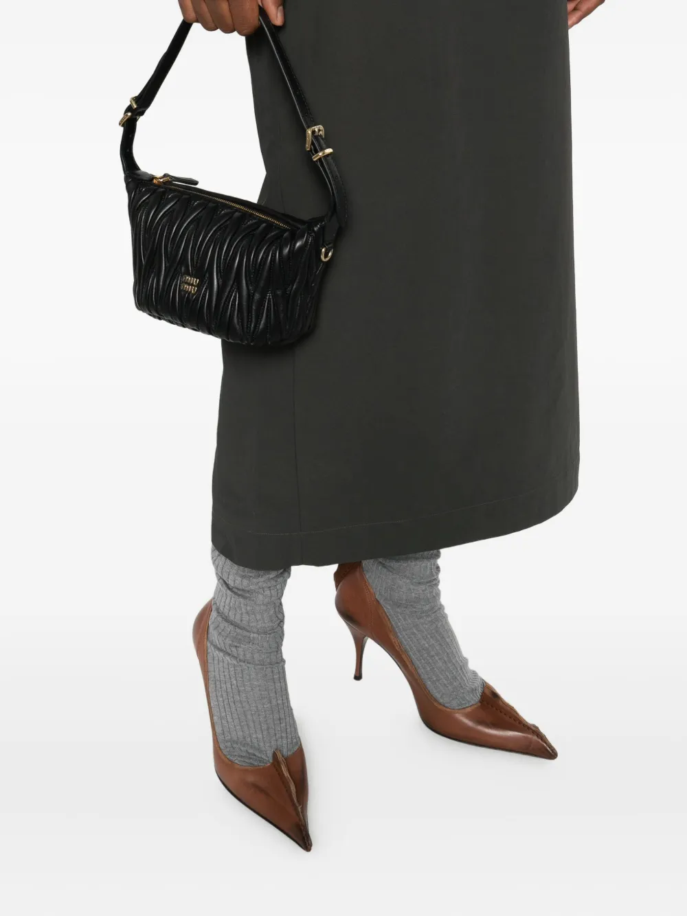 Miu Miu matelassé tote bag - Zwart