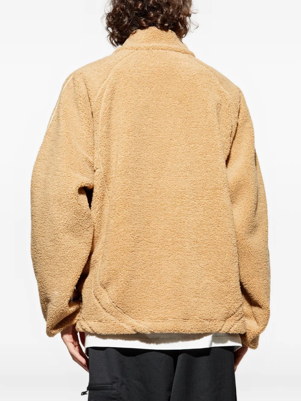 adidas Borg Fleece Teamgeist sweater met rits Beige