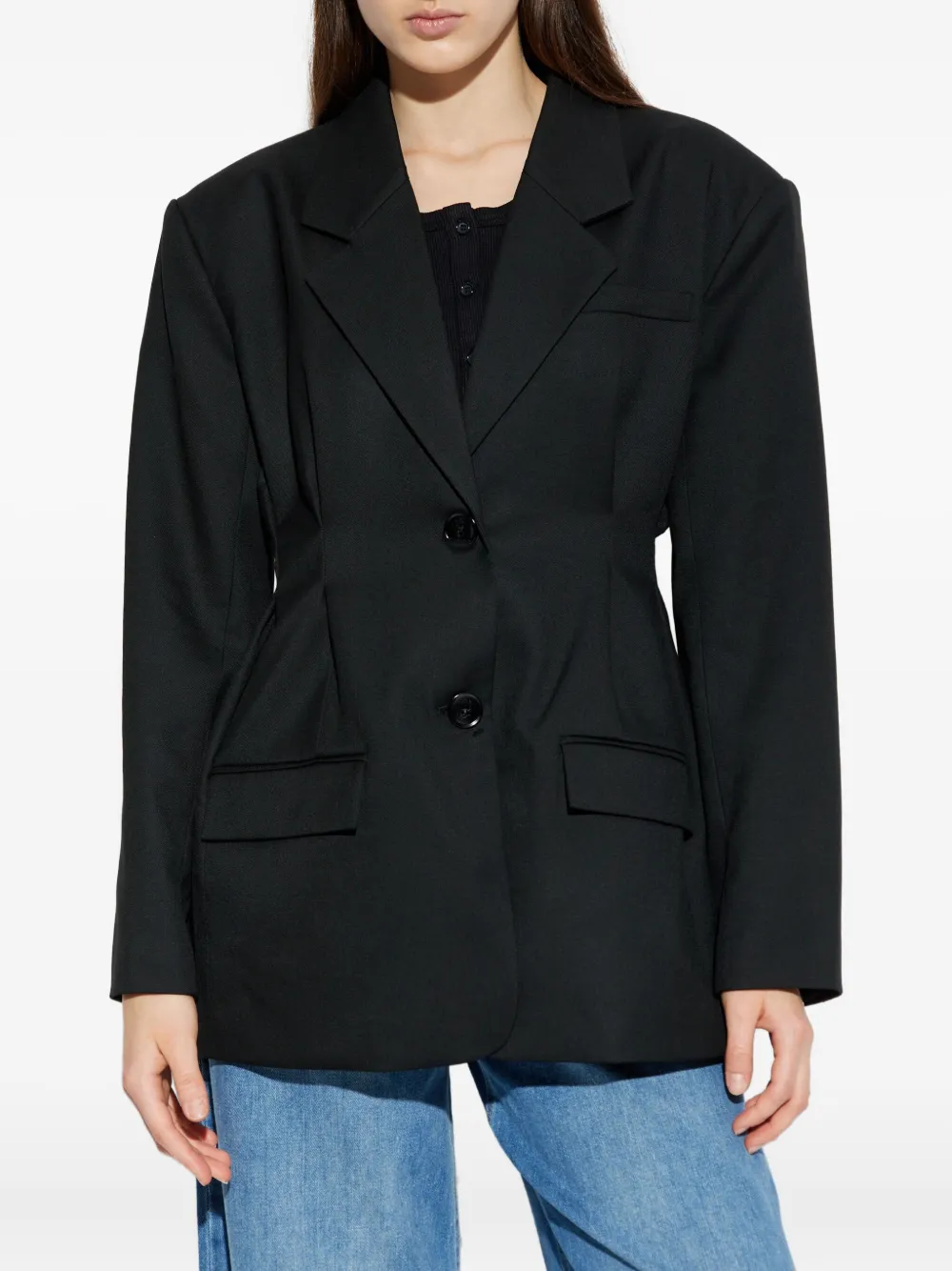 Gestuz Buttoned Blazer In Black