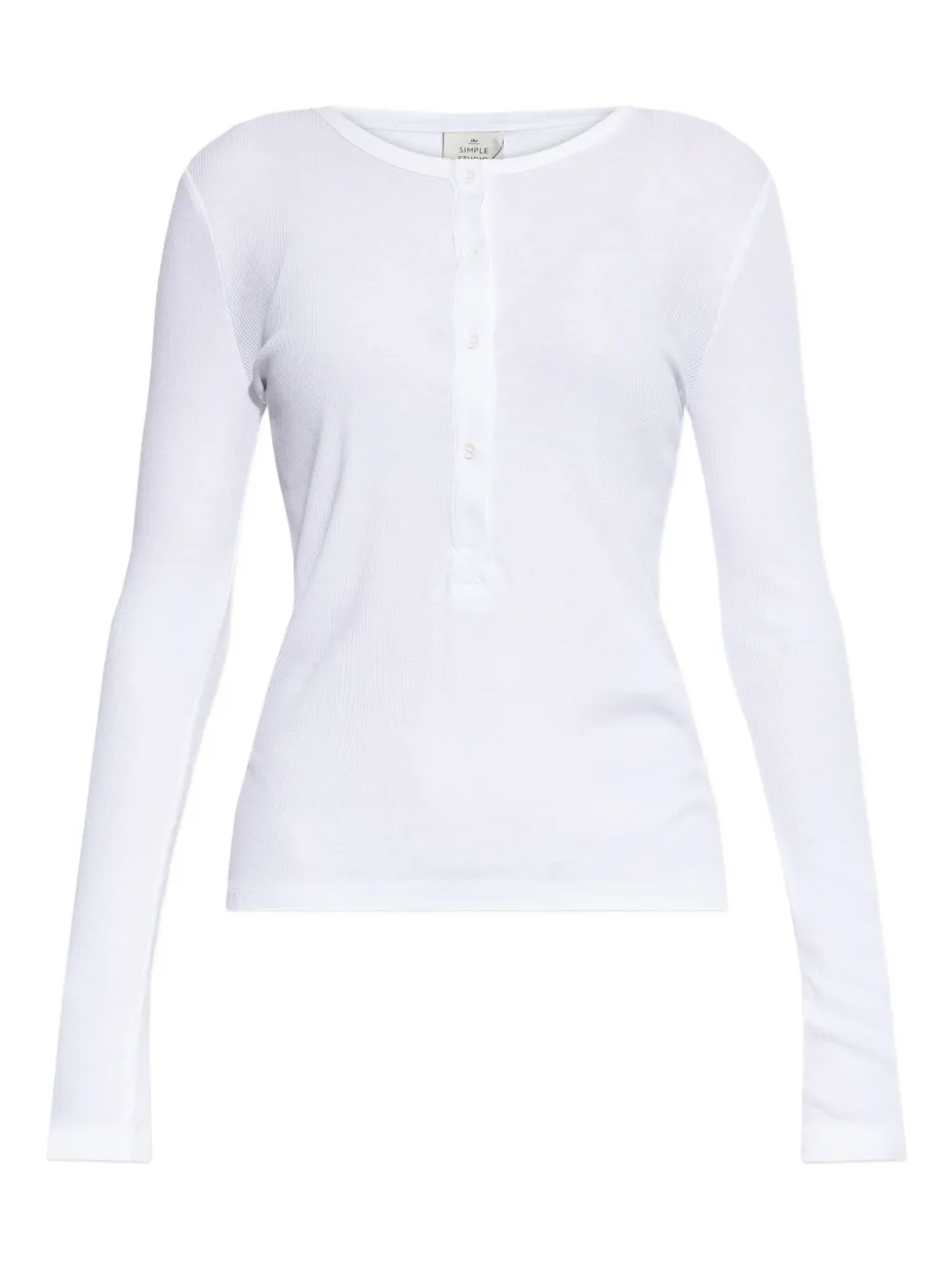 MUNTHE Grace geribbeld T-shirt Wit
