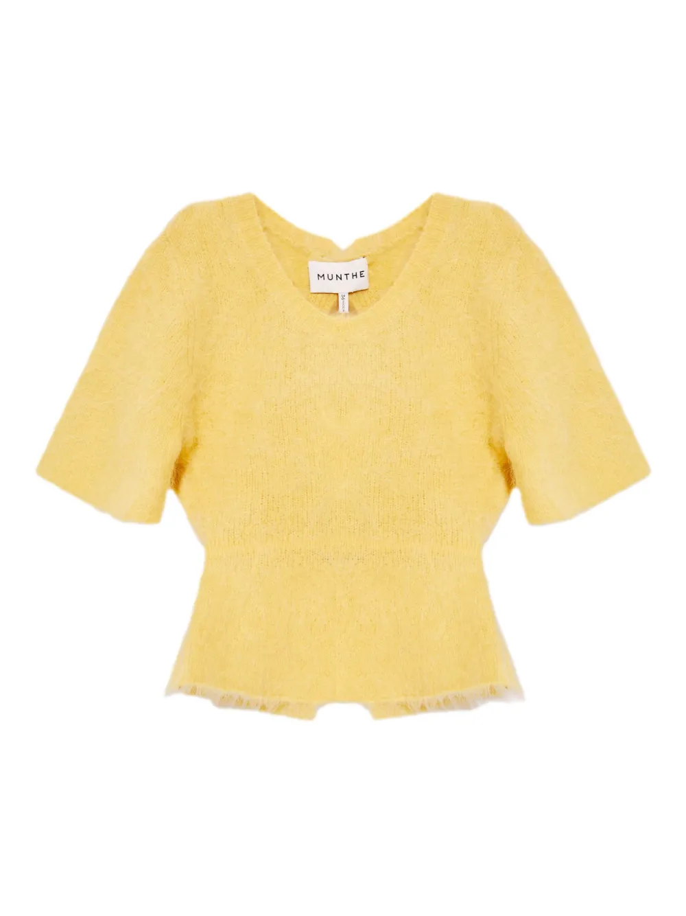 Munthe Rylaine Bow-back Knit T-shirt In Yellow