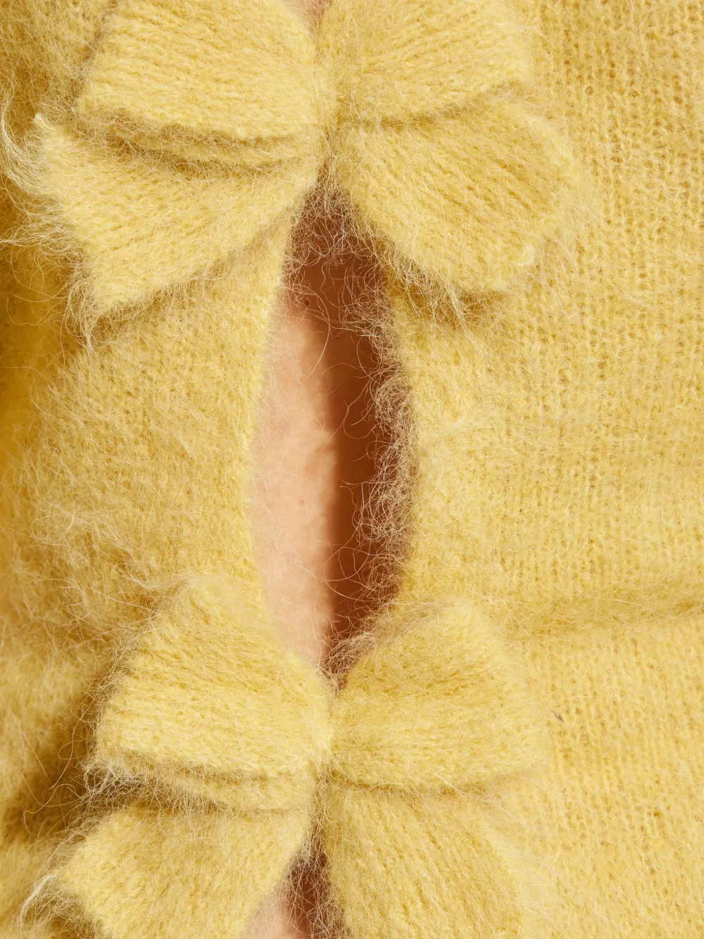 Munthe Rylaine Bow-back Knit T-shirt In Yellow