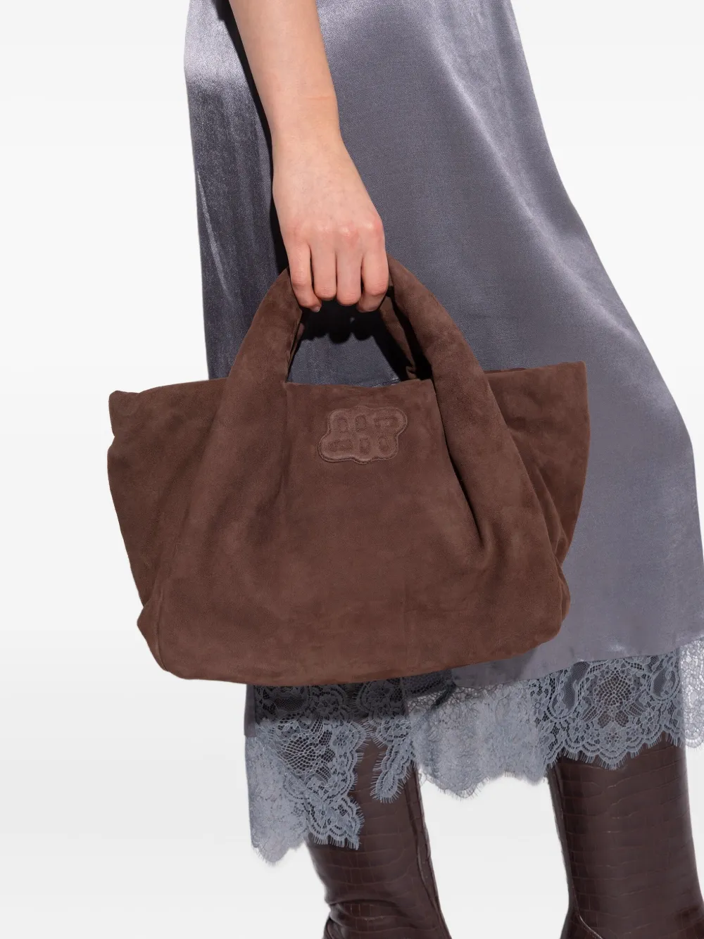 MUNTHE Lixia ruched tote bag - Bruin