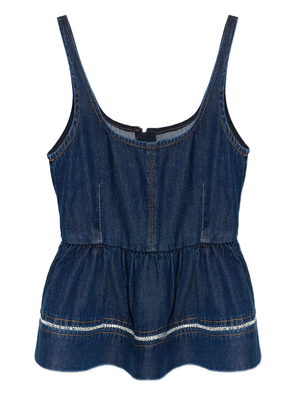 Munthe Rulst Peplum-hem Top In Blue