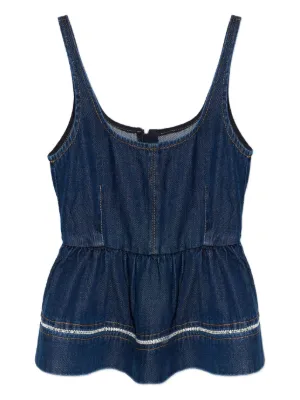 Sacai Denim Pullover Top | Blue | FARFETCH ZA