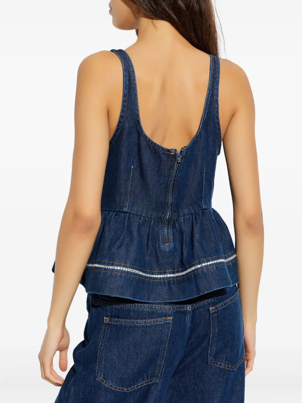 Munthe Rulst Peplum-hem Top In Blue