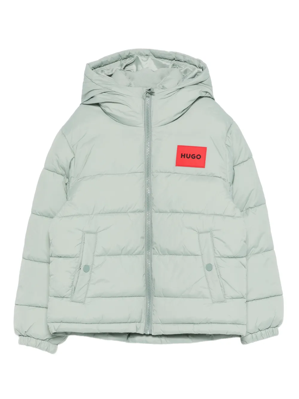 HUGO KIDS hooded logo-patch jacket | Green | Image 1