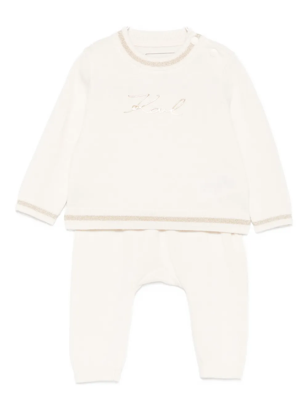 Karl Lagerfeld Kids logo-detail tracksuit - Toni neutri