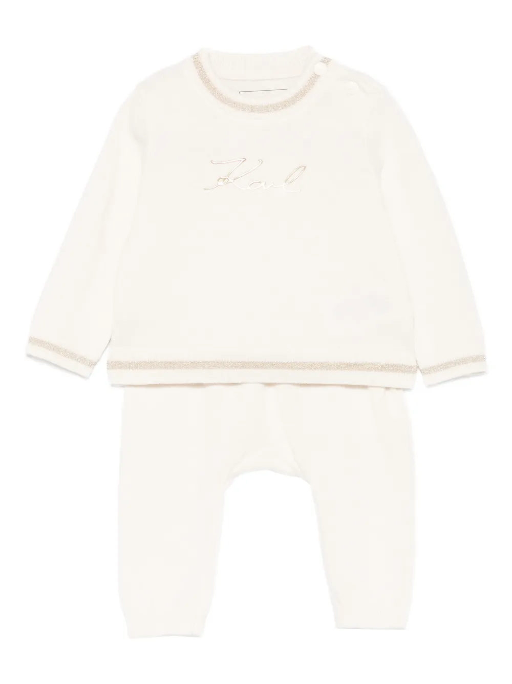 Karl Lagerfeld Kids logo-detail tracksuit - Toni neutri