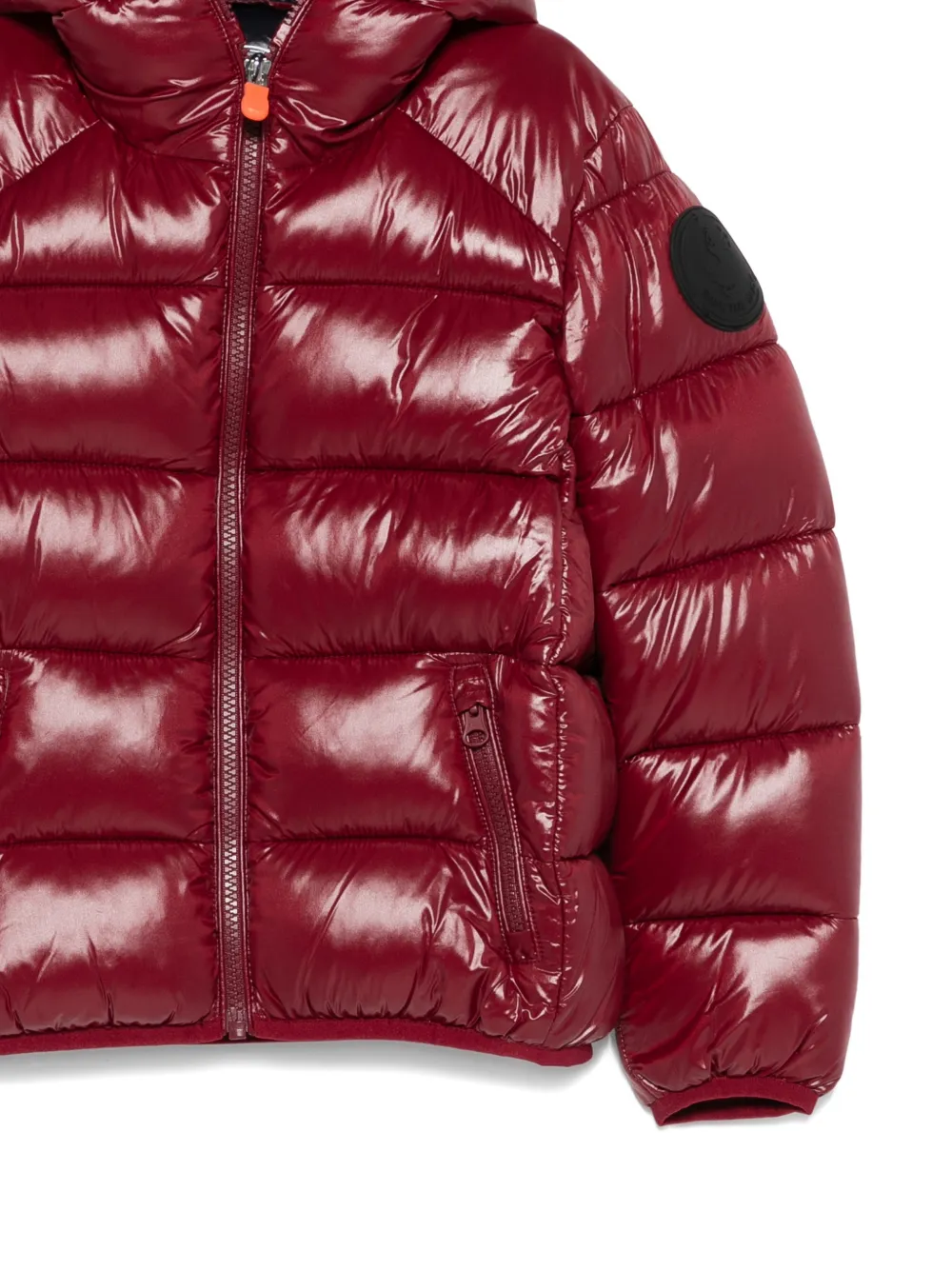 Save The Duck Artie Hooded-padded Jacket In Burgundy