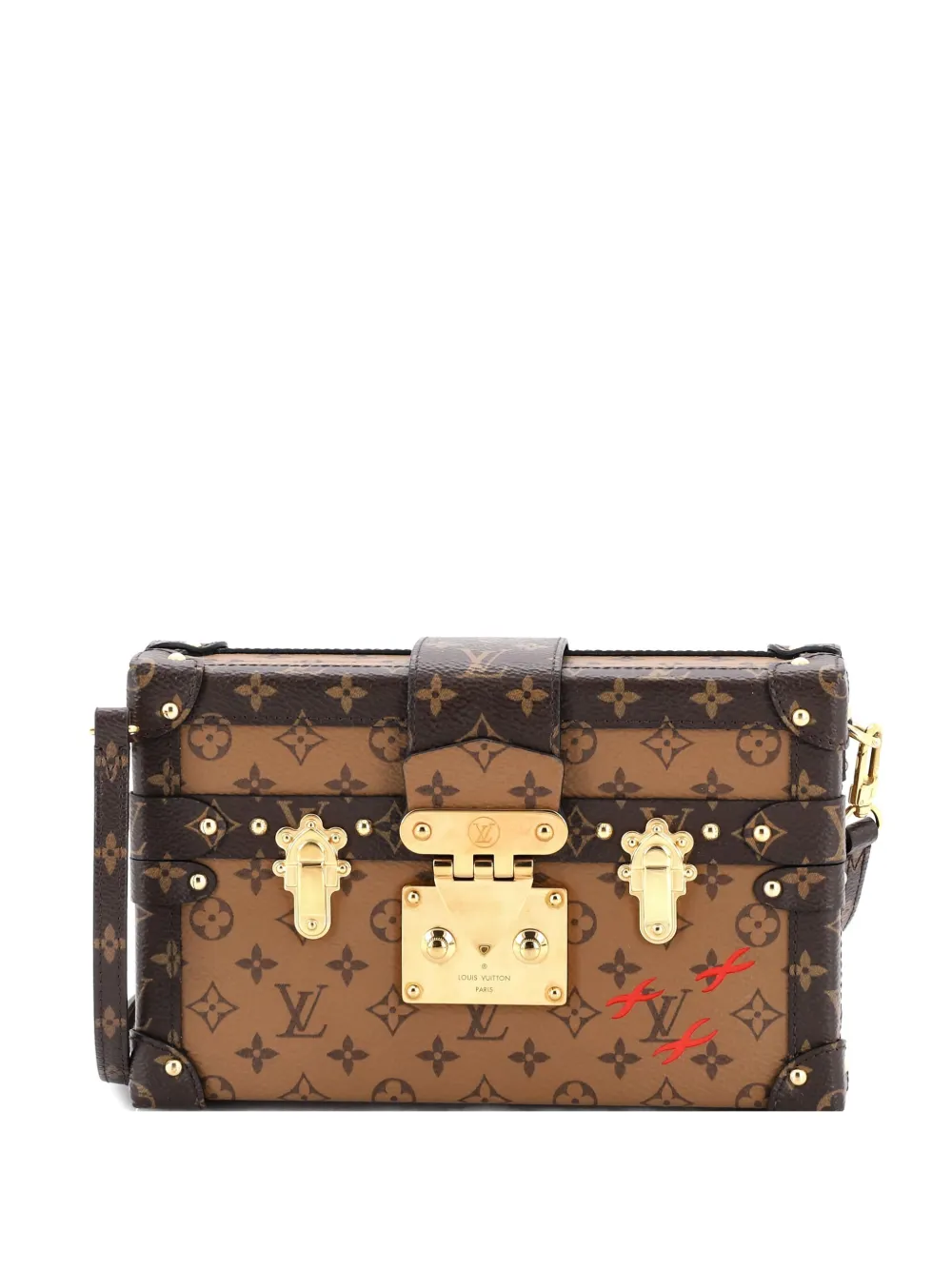 Louis Vuitton Pre-Owned Petite Malle Handbag Reverse Monogram Canvas Louis Vuitton Pre-Owned Petite Malle Handbag Reverse Monogram Canvas