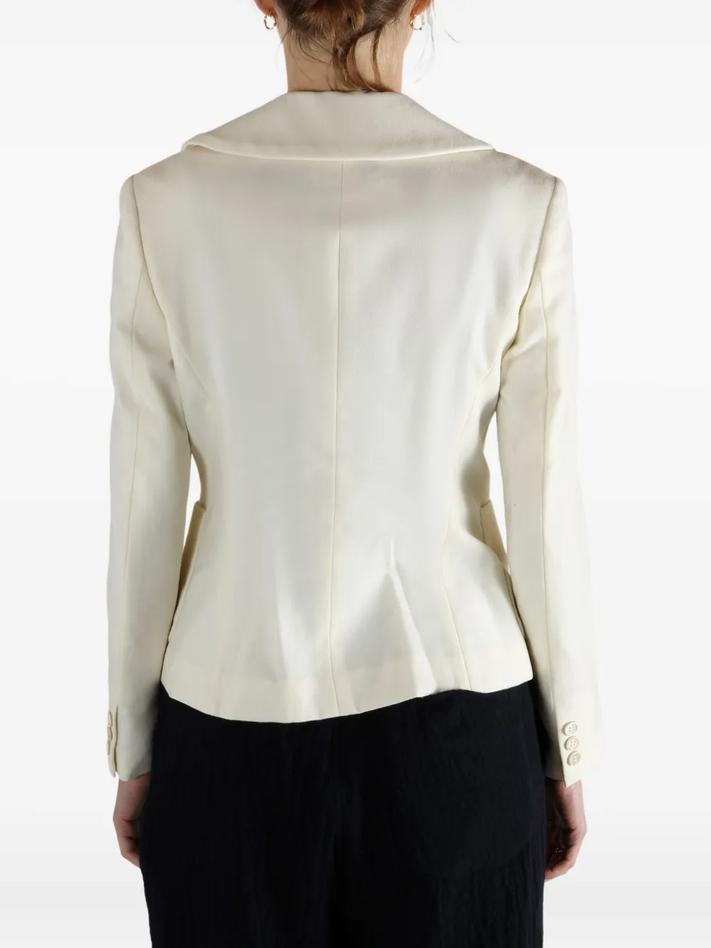 Comme Des Garçons Rose-detail Button Jacket In White