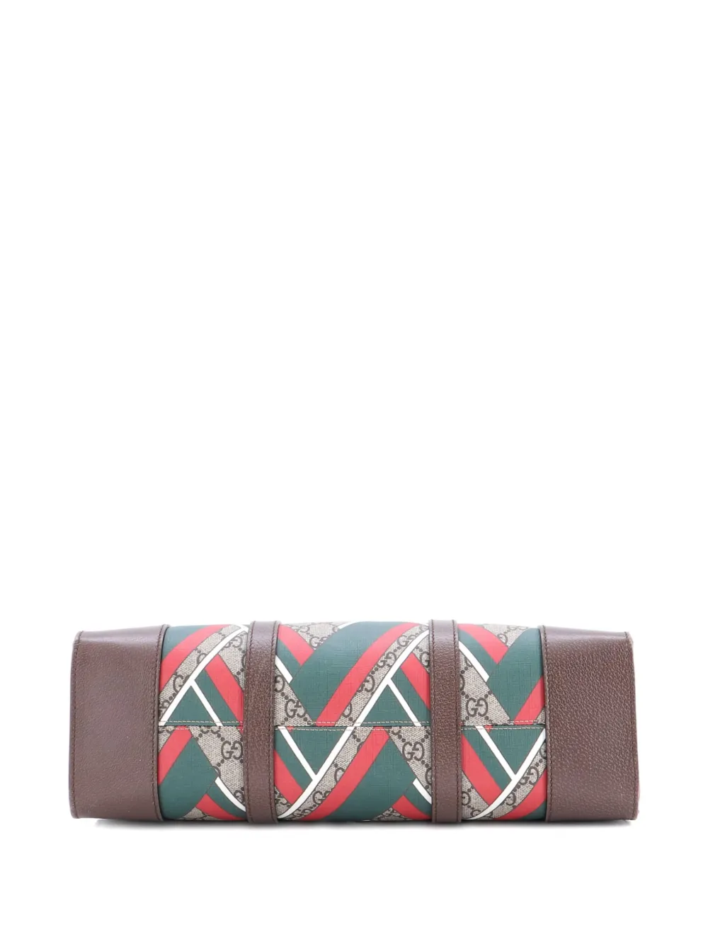 Pre-owned Gucci Web Strap Convertible Printed Gg Coated Canvas Tall Tote Bag