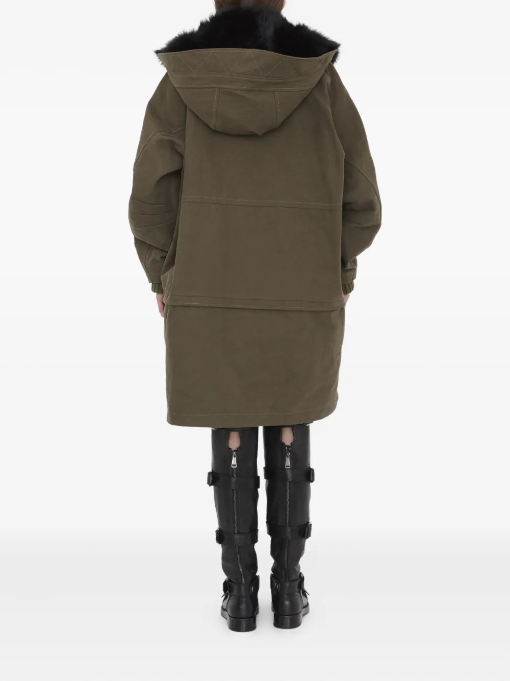 Dolce & Gabbana Fur-trim Padded Coat In Green