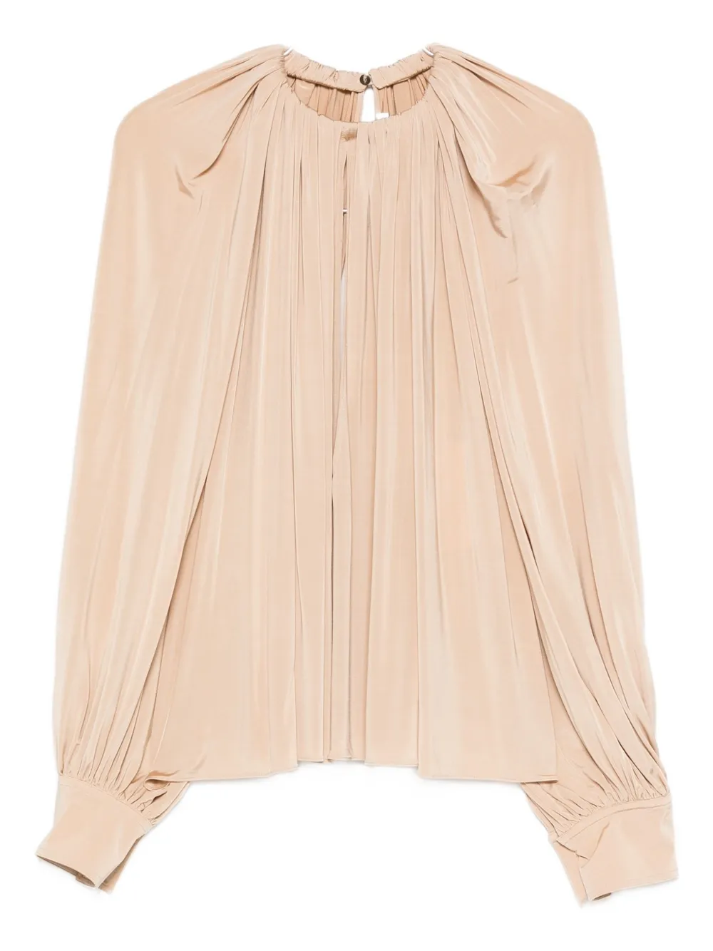 Ferragamo gathered long-sleeve blouse - ニュートラル Ferragamo gathered long-sleeve blouse - ニュートラル