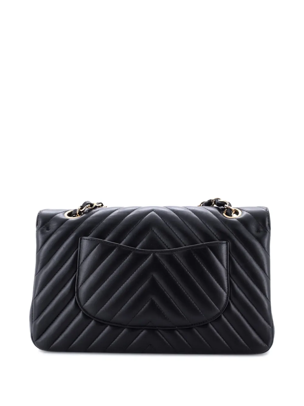 Pre-owned Chanel Classic Double Flap Bag Chevron Lambskin Medium Shoulder Bag