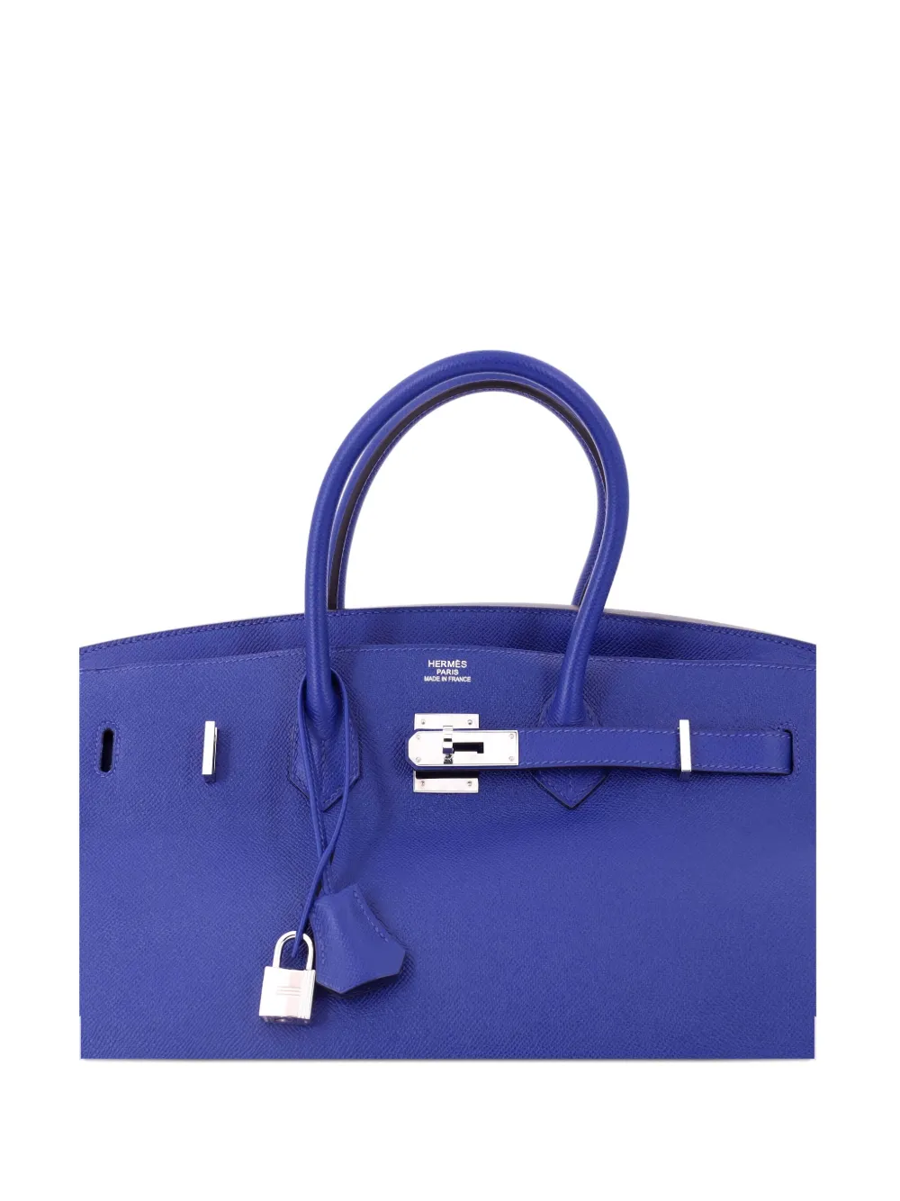 Hermès Pre-Owned Birkin Handbag Blue Epsom with Palladium Hardware 35 Hermès Pre-Owned Birkin Handbag Blue Epsom with Palladium Hardware 35