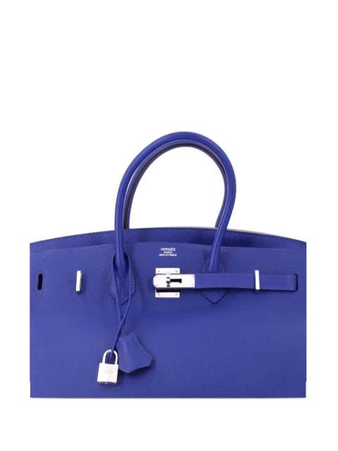 Hermès Pre-Owned Birkin Handbag Blue Epsom with Palladium Hardware 35 tote bag