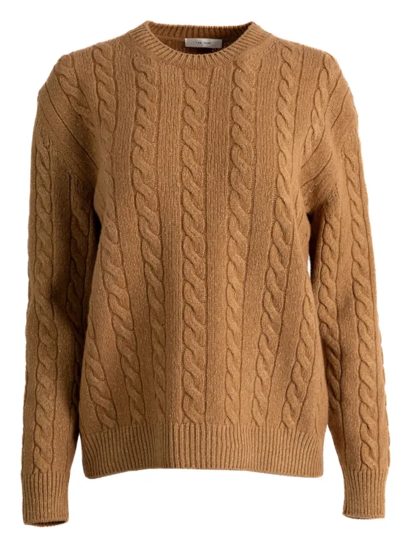 The Row Lido Cable-knit Sweater in Brown