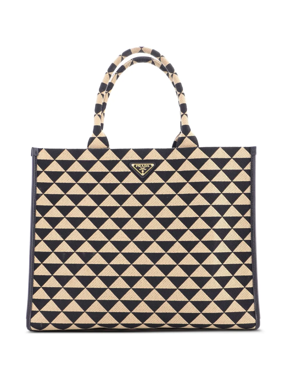 Prada Pre-Owned Symbole Shopper Jacquard Large tote bag - ニュートラル Prada Pre-Owned Symbole Shopper Jacquard Large tote bag - ニュートラル