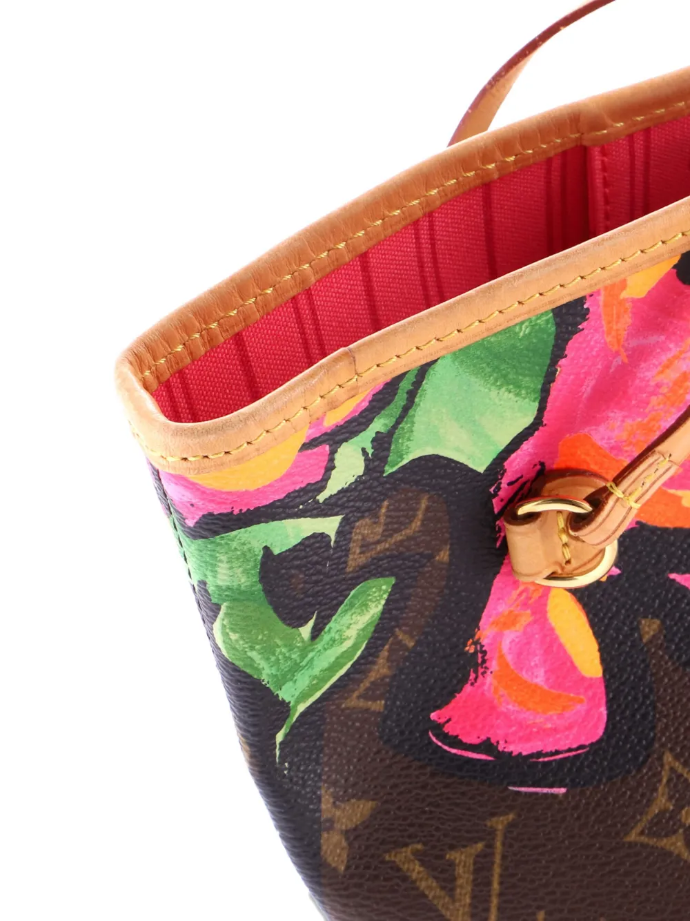 Pre-owned Louis Vuitton Neverfull Limited Edition Monogram Roses Mm Tote Bag In Brown