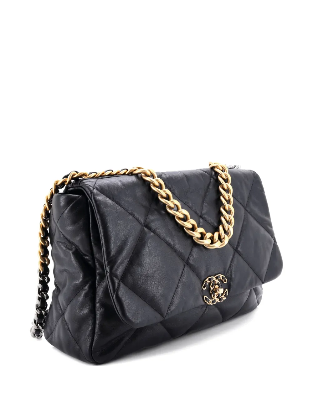 Pre-owned Chanel 19 Flap Bag Quilted Leather Maxi Crossbody Bag