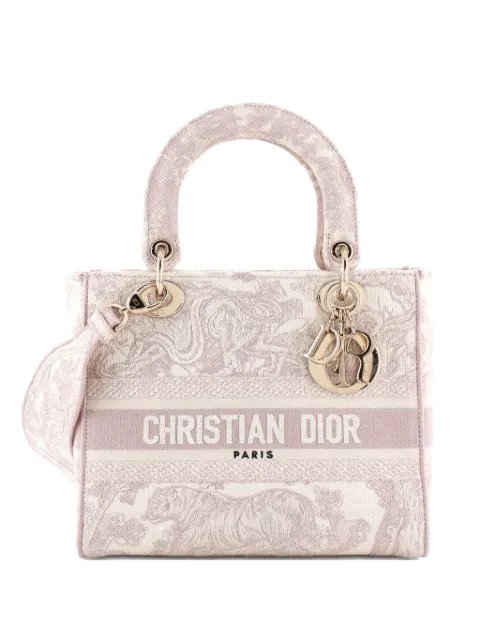 Christian Dior Pre-Owned Toile de Jouy Lady D-Lite Bag Embroidered Canvas tote bag
