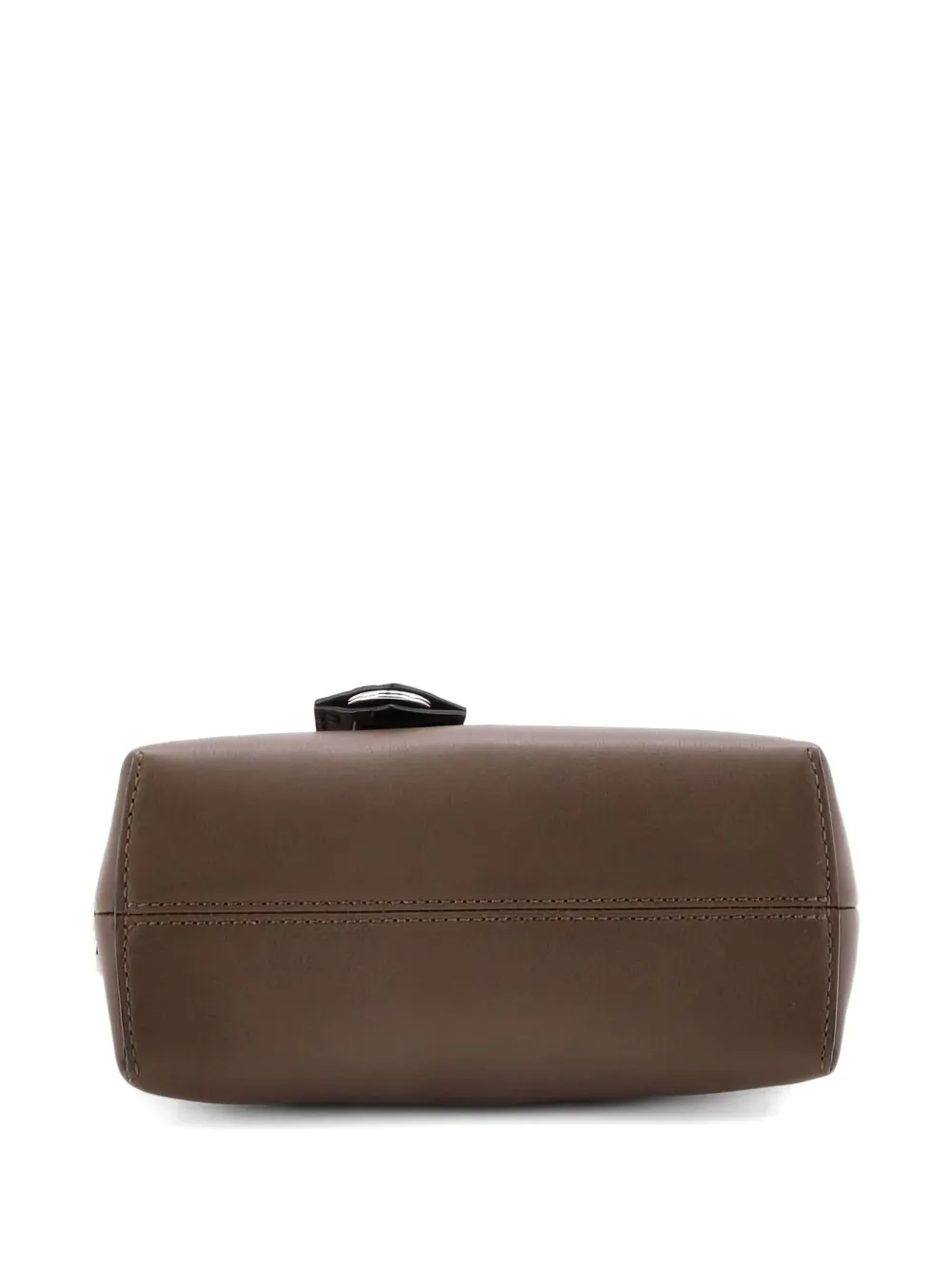 Pre-owned Fendi By The Way Leather With Zucca Embossed Detail Mini Satchel In Brown