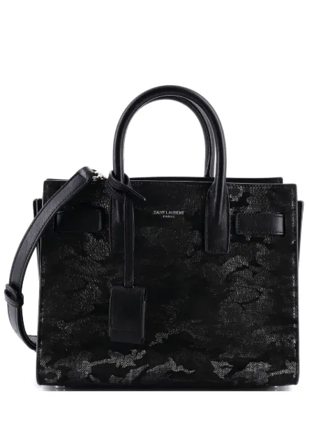 Saint Laurent Pre-Owned Sac de Jour NM Bag Printed Suede and Leather Nano shoulder bag