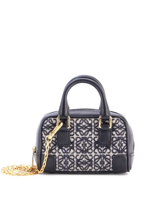 Loewe Pre-Owned Amazona Bag Leather and Jacquard Canvas Nano crossbody bag