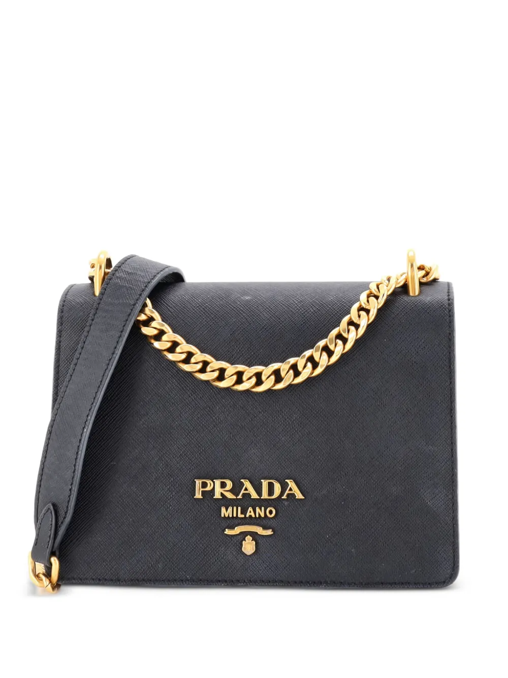 Prada Pre-Owned Chain Flap Bag Saffiano Leather Small crossbody bag - Prada Pre-Owned Chain Flap Bag Saffiano Leather Small crossbody bag -
