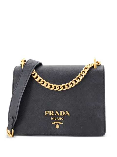 Prada Pre-Owned Chain Flap Bag Saffiano Leather Small crossbody bag