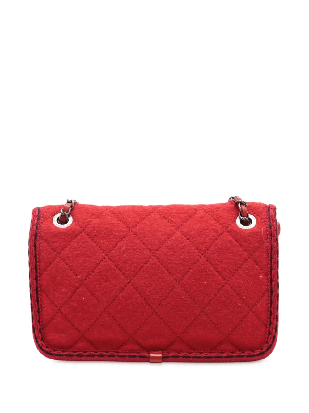 Pre-owned Chanel 2015-2016 Paris-salzburg Medium Quilted Wool Edelweiss Flap Crossbody Bag