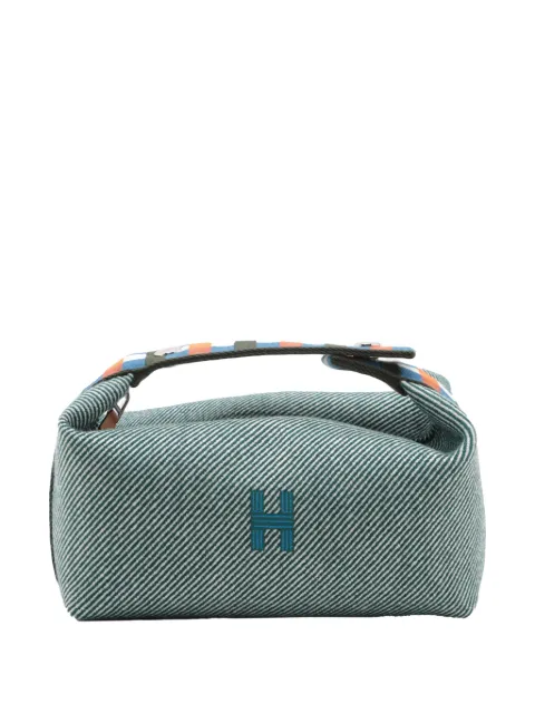 Hermès Pre-Owned 2023 Small Wool Bride A Brac H Natte Case vanity bag