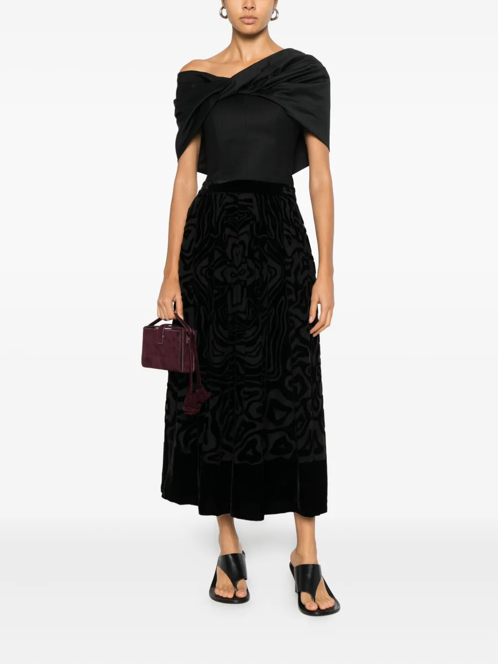 Ulla Johnson Valleta patterned skirt - Zwart