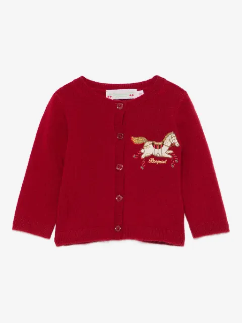 Bonpoint embroidered-detail buttoned cardigan