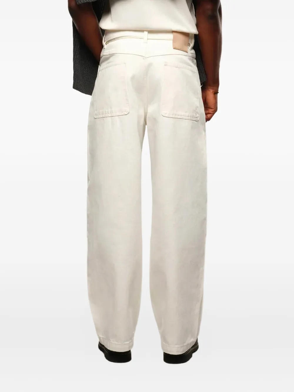 ABOUTBLANK Jeans met wijde pijpen en platte zoom Beige