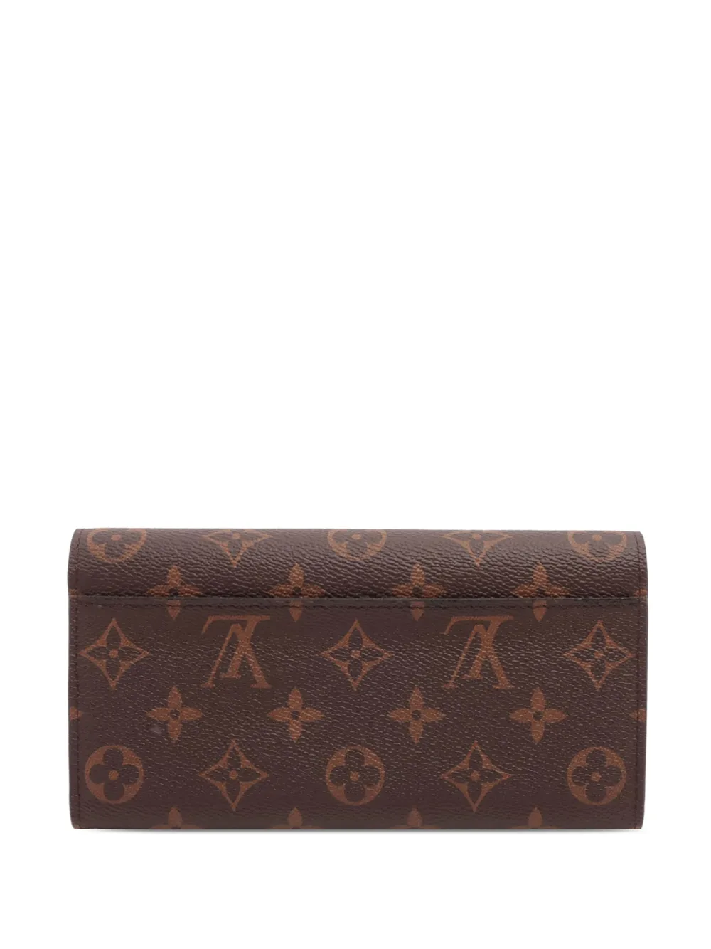 Pre-owned Louis Vuitton 2021-2025 Monogram Portefeuille Sarah Wallet Long Wallets In Brown