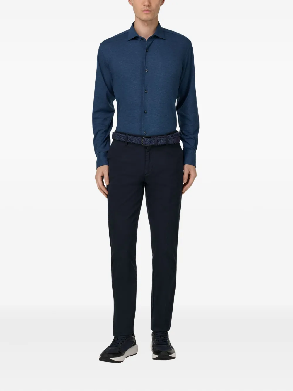 Boggi Milano Broek met diagonale zak - Blauw