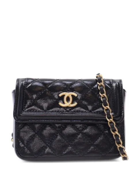 CHANEL Pre-Owned 2020 Quilted Shiny Aged Calfskin Waist belt bag