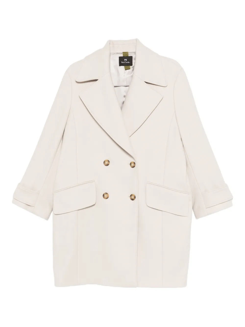 Paul Smith Double-breasted Coat Featuring Flap Pockets In Multi